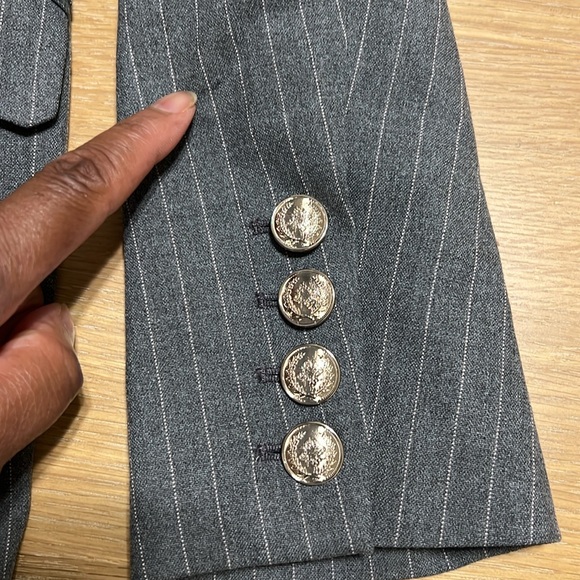 NEW WHBM $210 Women's Gray & pink Pinstripe Blazer size 12 - Picture 11 of 11